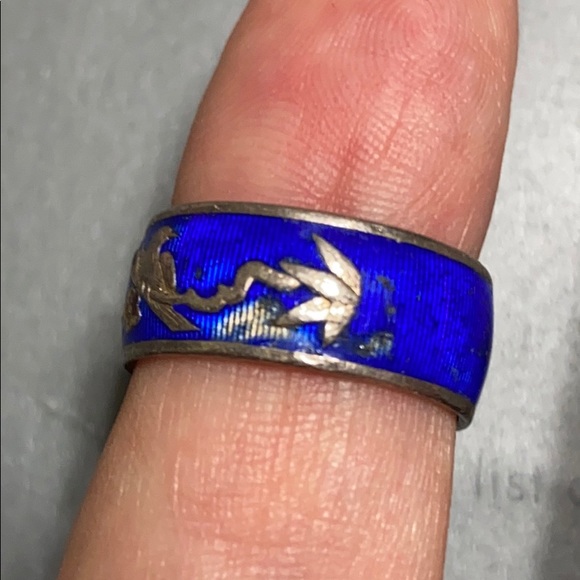 🖤purple pearl earrings💕& cloisonné ring - Picture 10 of 12